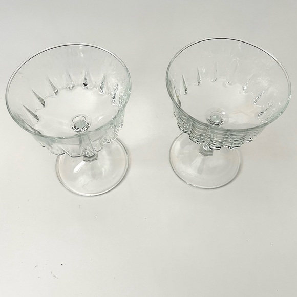 Set of 2 Vintage Cut Crystal Champagne Coupes Tall Sherbet Glasses - Picture 3 of 6